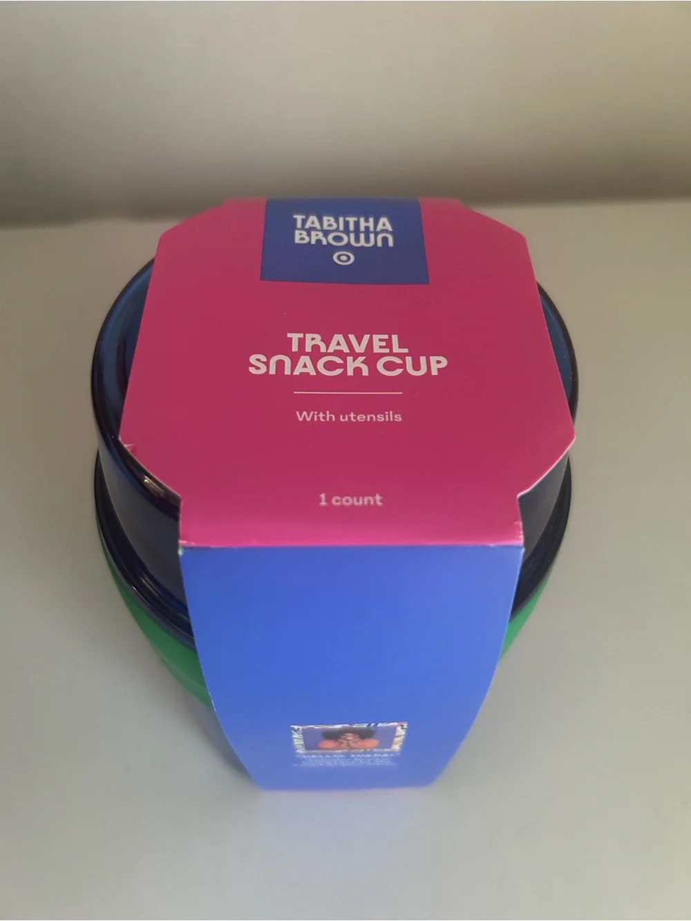 Tabitha Travel Snack Cup in Blue and Green